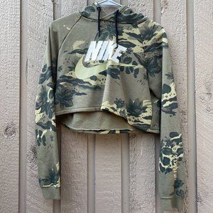 Reworked Nike Camo Crop Hoodie